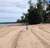 Blake running down the beach